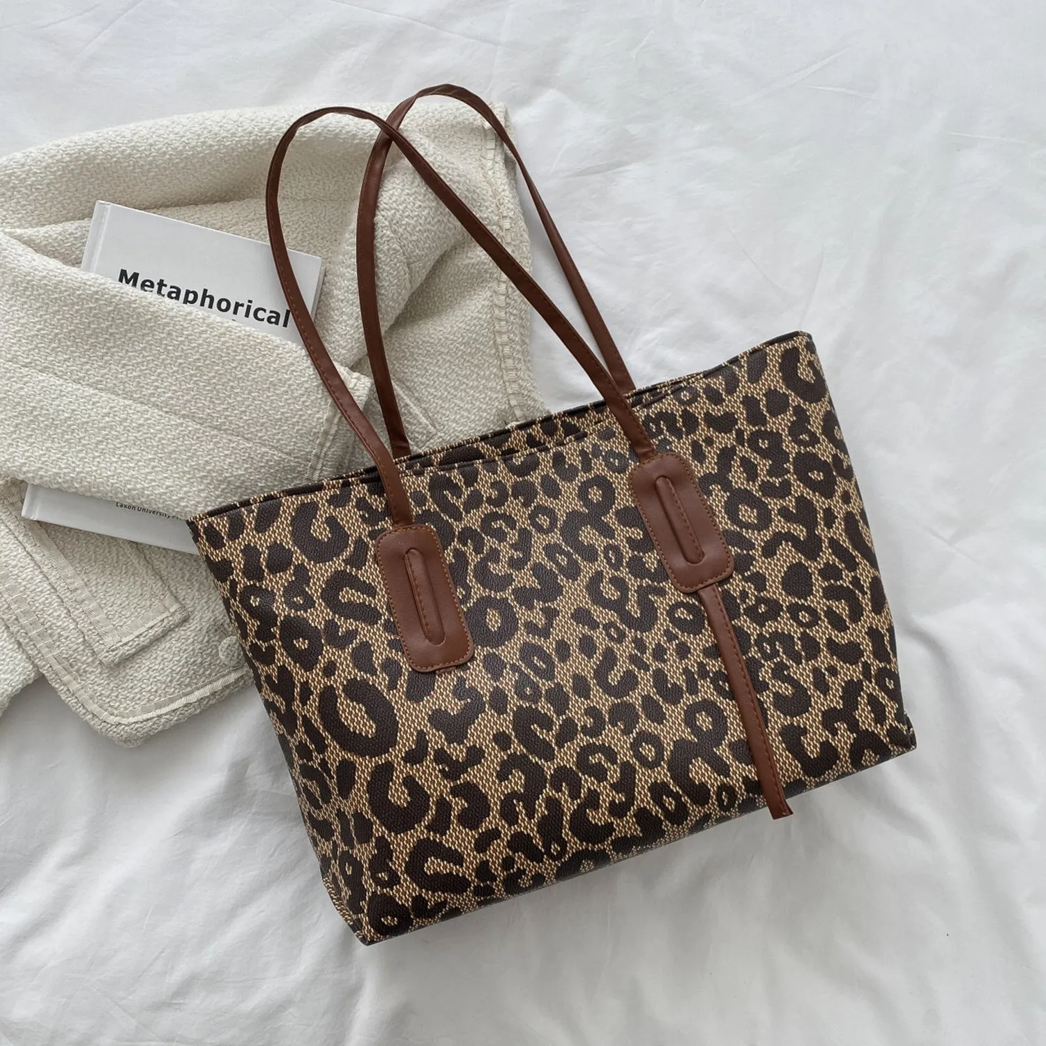 Leopard Lover Leather Leopard Tote Bag