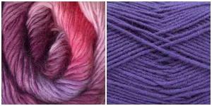 LIGHT LAVENDER   FUCHSIA- Embossed Phoenix Vortex Shawl KIT