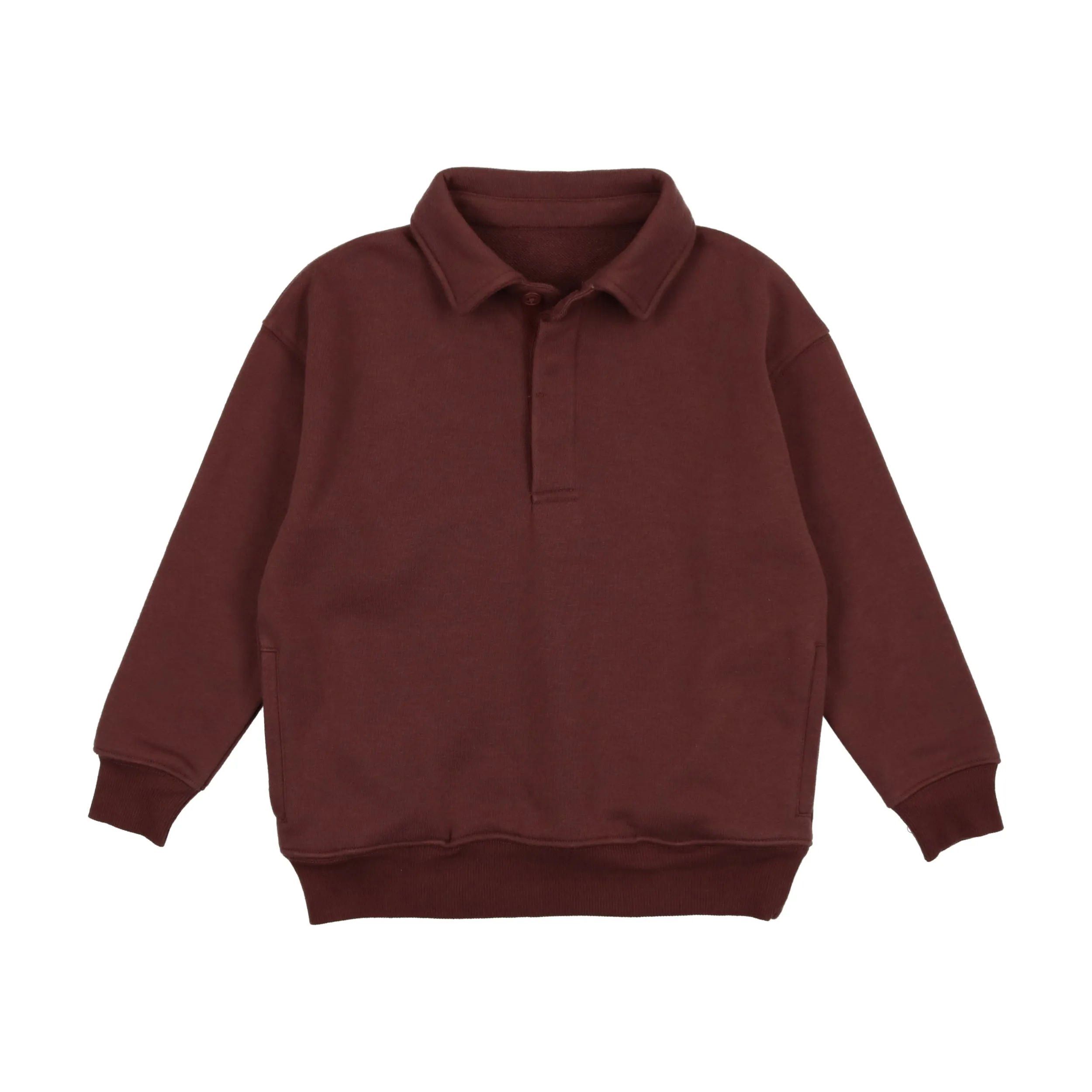Lil Legs Boys Polo Sweatshirt - Brick
