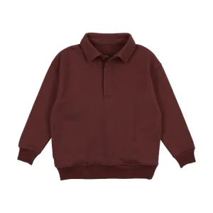 Lil Legs Boys Polo Sweatshirt - Brick