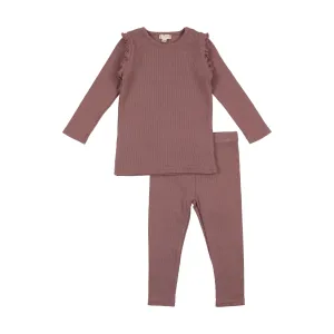 Lil Legs Girls Ribbed Set - Berry