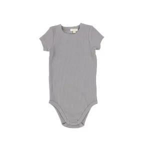 Lil Legs Ribbed Short Sleeve Onesie - Dark Grey