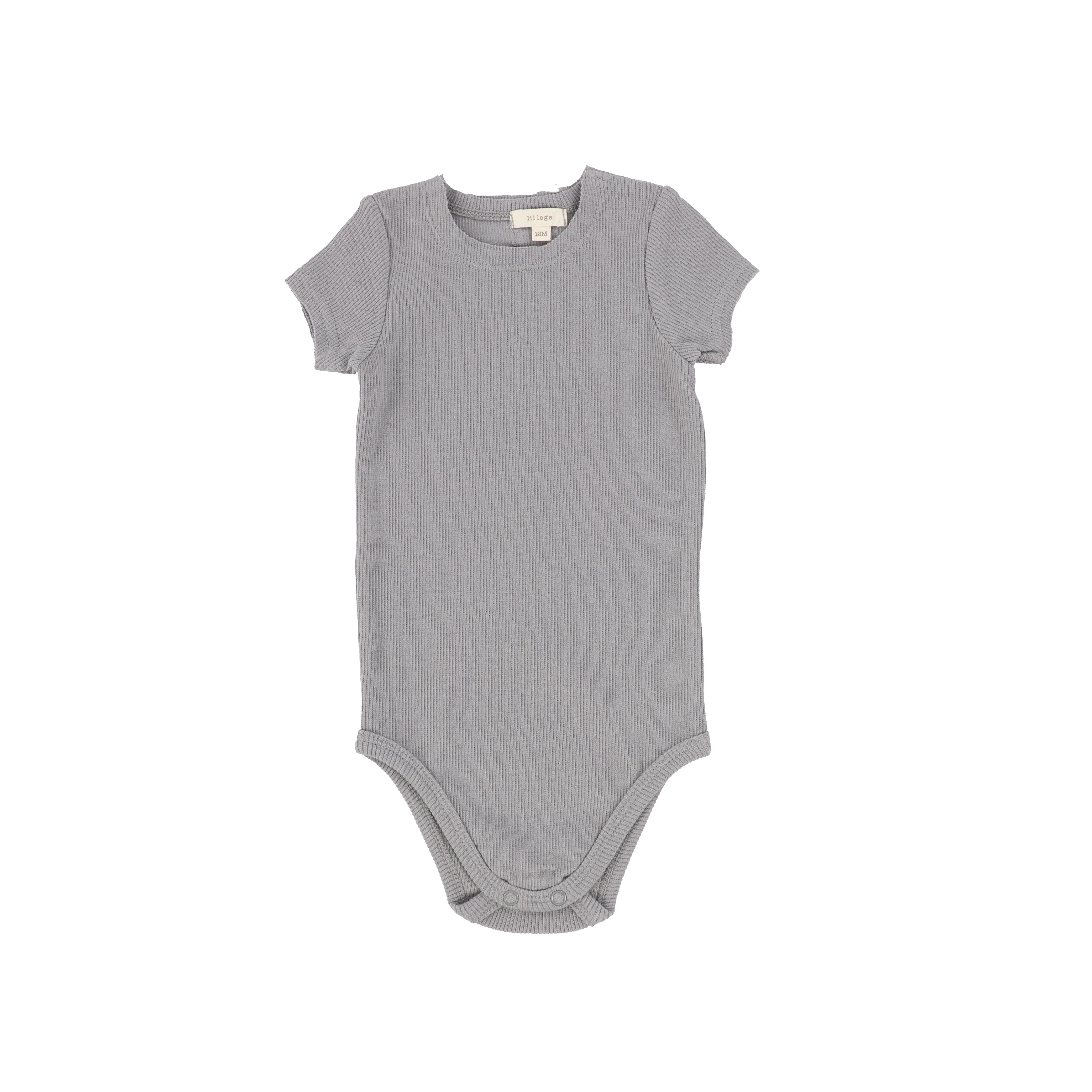 Lil Legs Ribbed Short Sleeve Onesie - Dark Grey