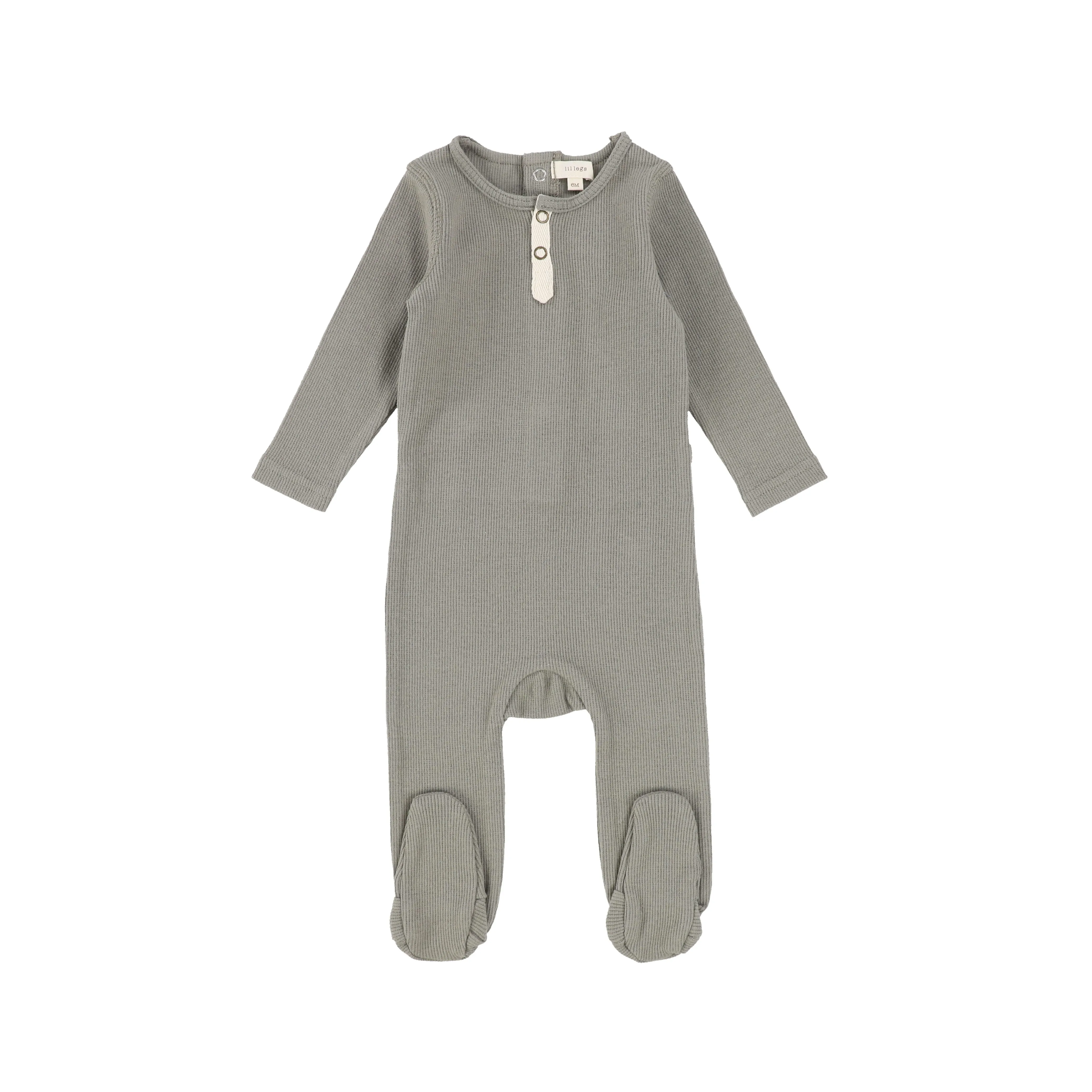 Lil Legs Ribbed Tab Footie - Moss