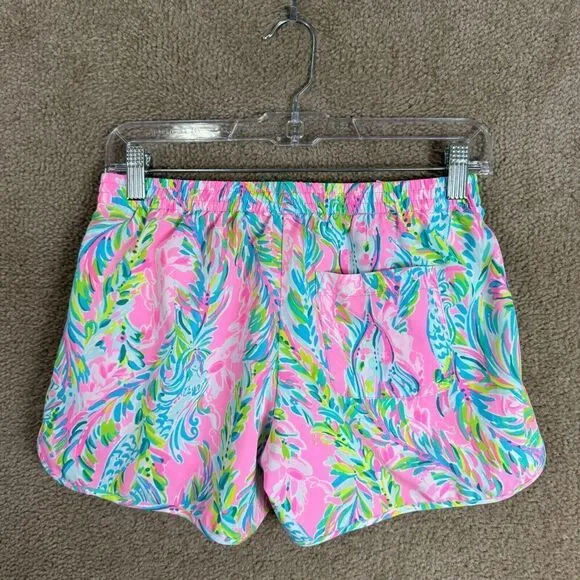 Lilly Pulitzer Luxletic Ocean Trail Shorts Womens XS Unicorn of the Sea Running