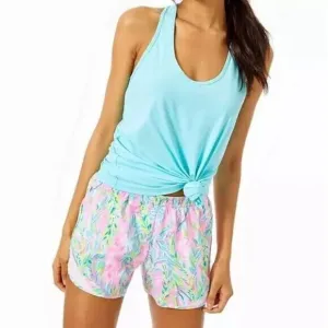 Lilly Pulitzer Luxletic Ocean Trail Shorts Womens XS Unicorn of the Sea Running