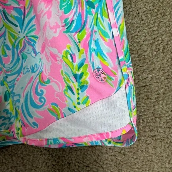 Lilly Pulitzer Luxletic Ocean Trail Shorts Womens XS Unicorn of the Sea Running