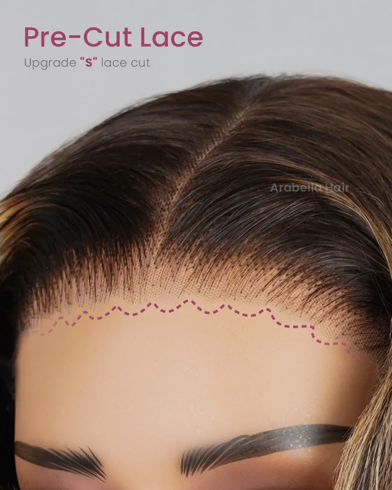 【Limited Design】 Highlight Colored Loose Body Wave Natural Black Glueless Pre-Cut 6x5 Lace Double Drawn Human Hair Wig