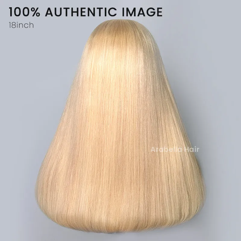 【Limited Design】#613 Blonde Colored Straight Long Bob Glueless 6x5 Pre-Cut Lace Human Hair Wigs