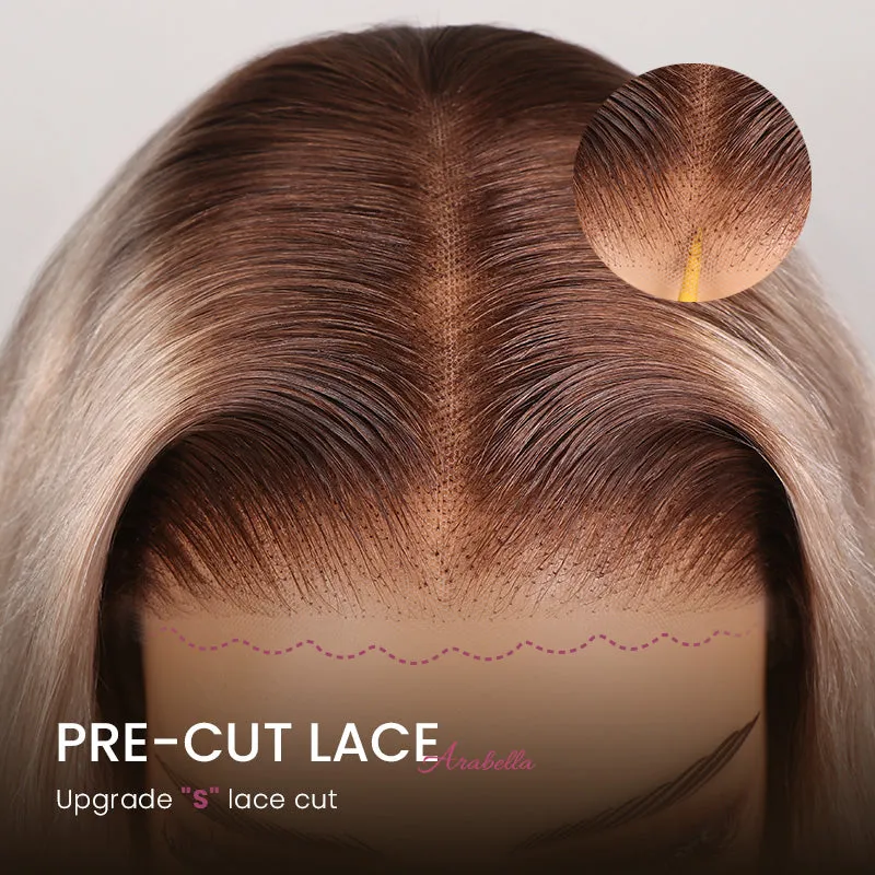 【Limited Design】Highlight Blonde #20 Colored Ombre Ash Blonde Easy-Wear Glueless 6x5 Pre-Cut Lace Wig With Bleached Knots Human Hair Wigs