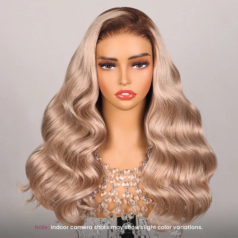 【Limited Design】Highlight Blonde #20 Colored Ombre Ash Blonde Easy-Wear Glueless 6x5 Pre-Cut Lace Wig With Bleached Knots Human Hair Wigs
