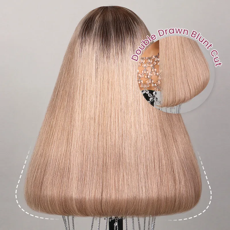 【Limited Design】Highlight Blonde #20 Colored Ombre Ash Blonde Easy-Wear Glueless 6x5 Pre-Cut Lace Wig With Bleached Knots Human Hair Wigs