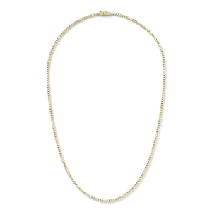 Line Necklace in 18K Yellow Gold with White Diamonds