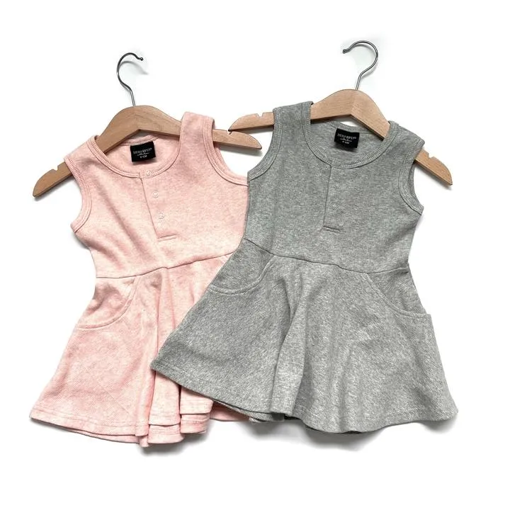 Little Bipsy Ribbed Twirl Dress - Blush