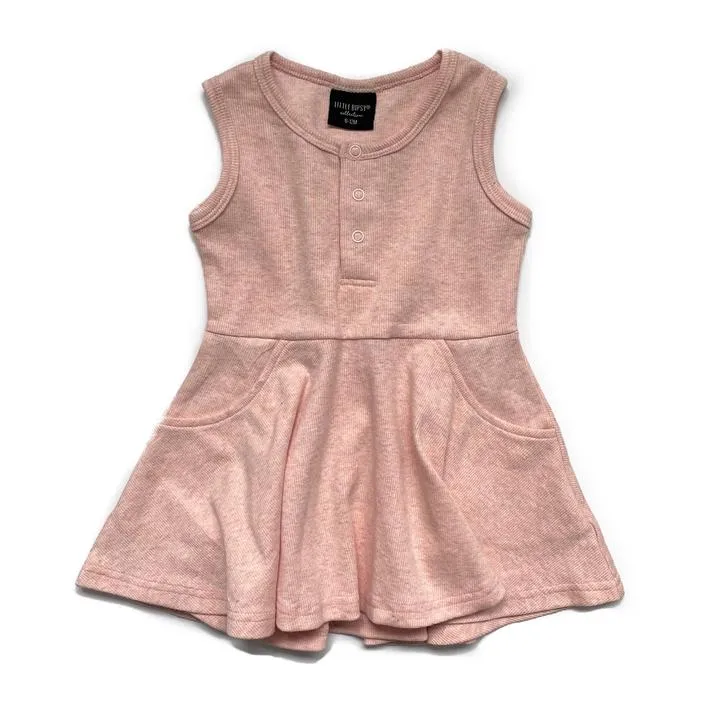 Little Bipsy Ribbed Twirl Dress - Blush