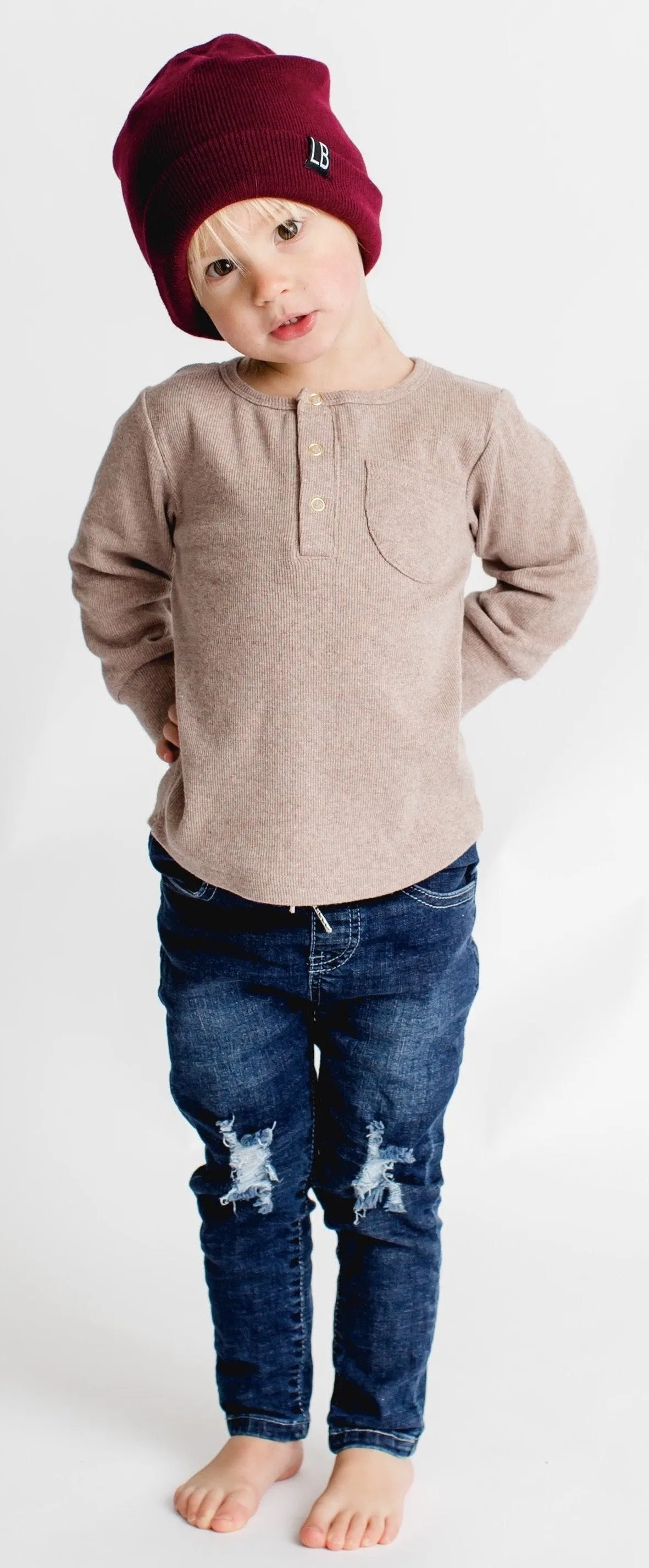 Little Bipsy Taupe Ribbed Top