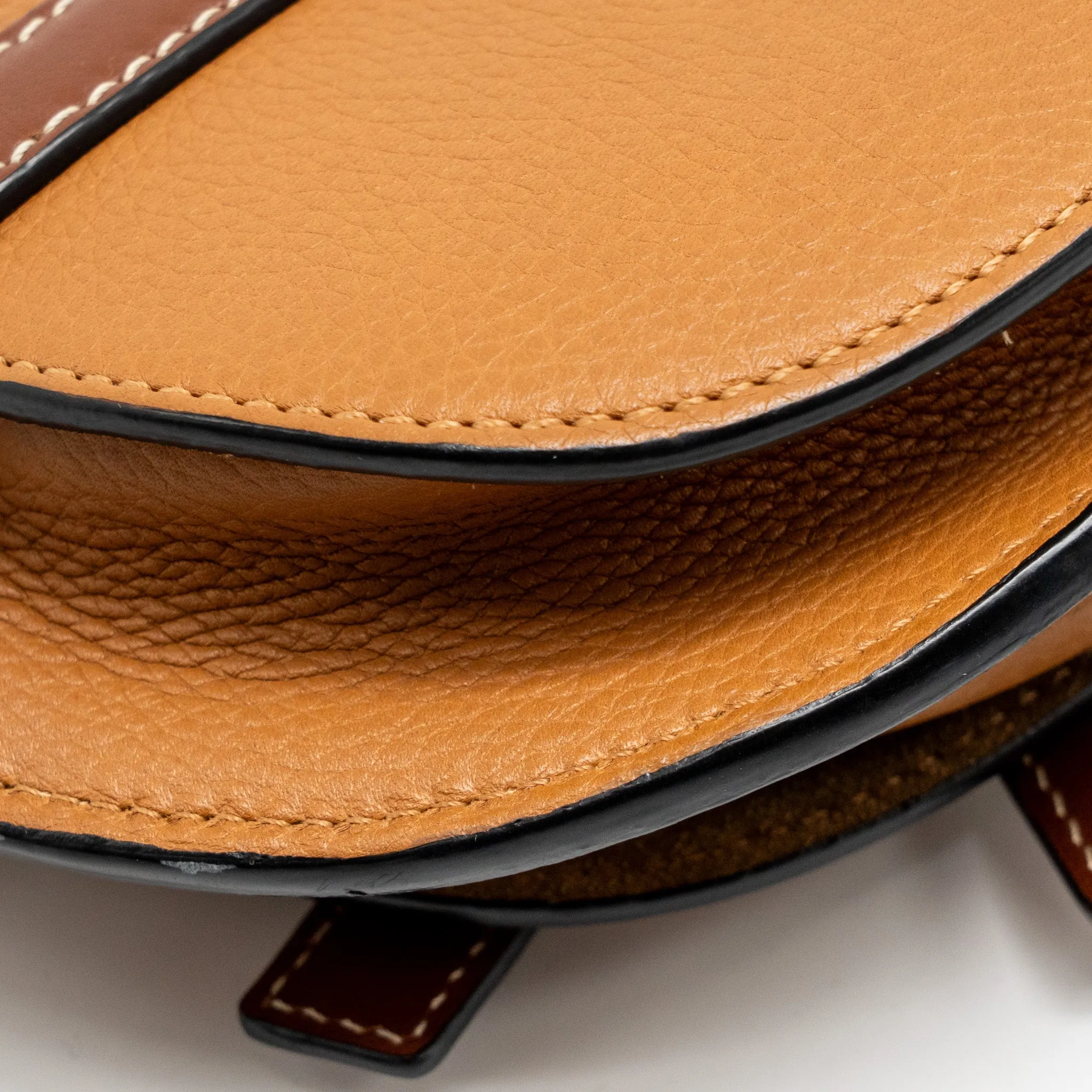Loewe Mini Gate Bag Grained Calfskin Brown GHW