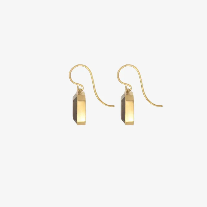 Lola Brooks <br> 18k Gold & Garnet Cube Drop Earrings