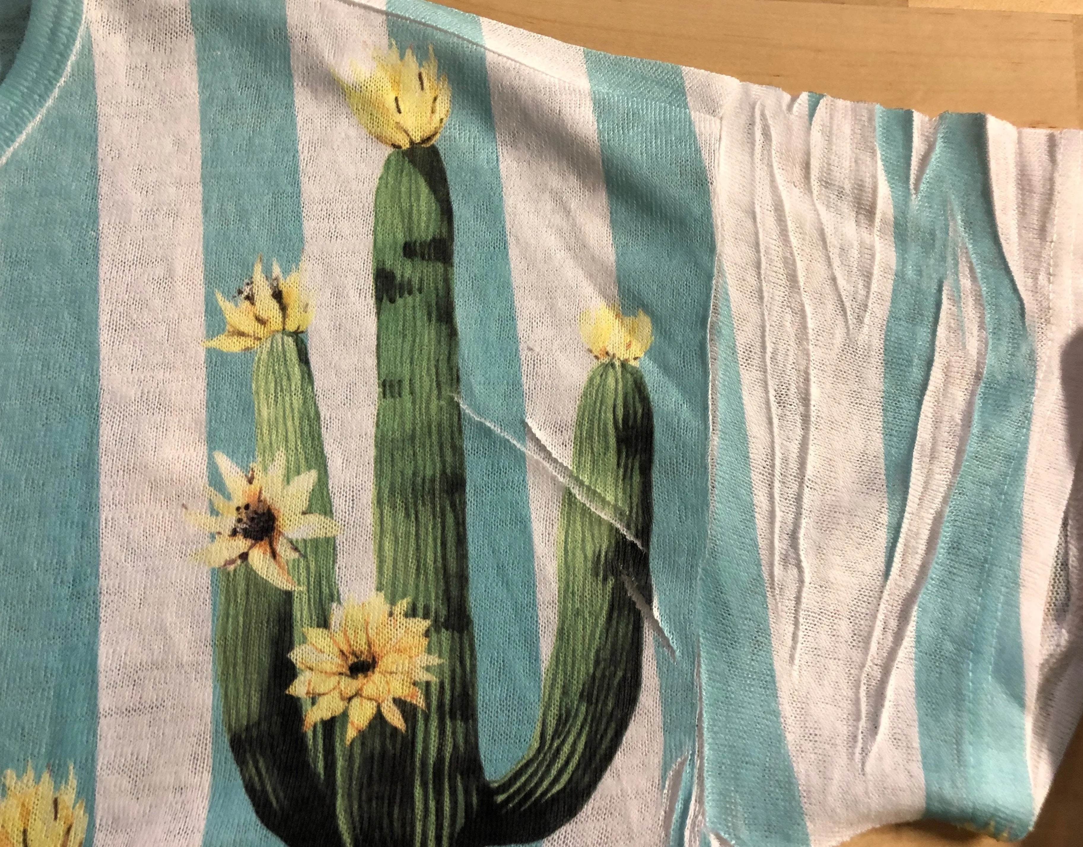 Looking Sharp Cactus Top- Aqua
