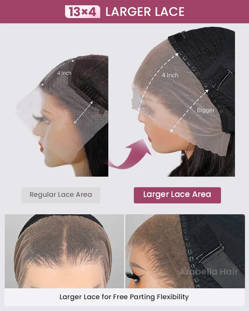 Loose Wave Natural Black 13x4/6x5 Lace Front Human Hair Wig with Breathable Cap Free Parting