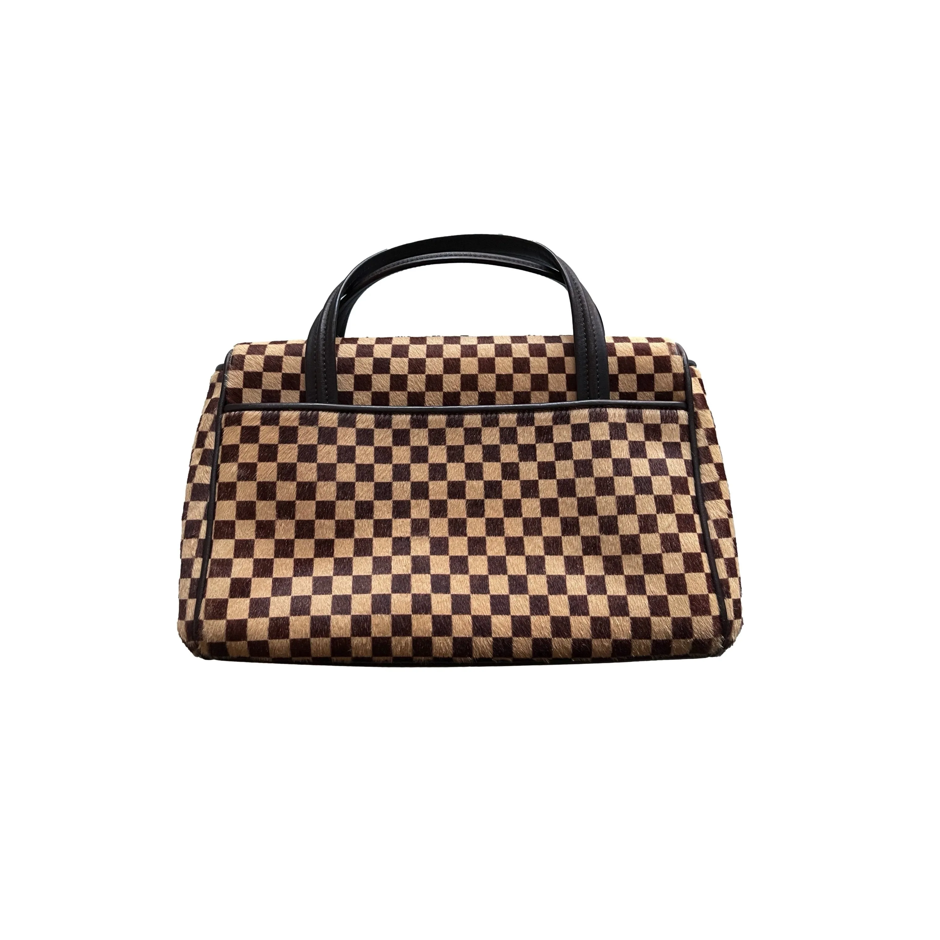 Louis Vuitton Brown Damier Calf Hair Top Handle Bag