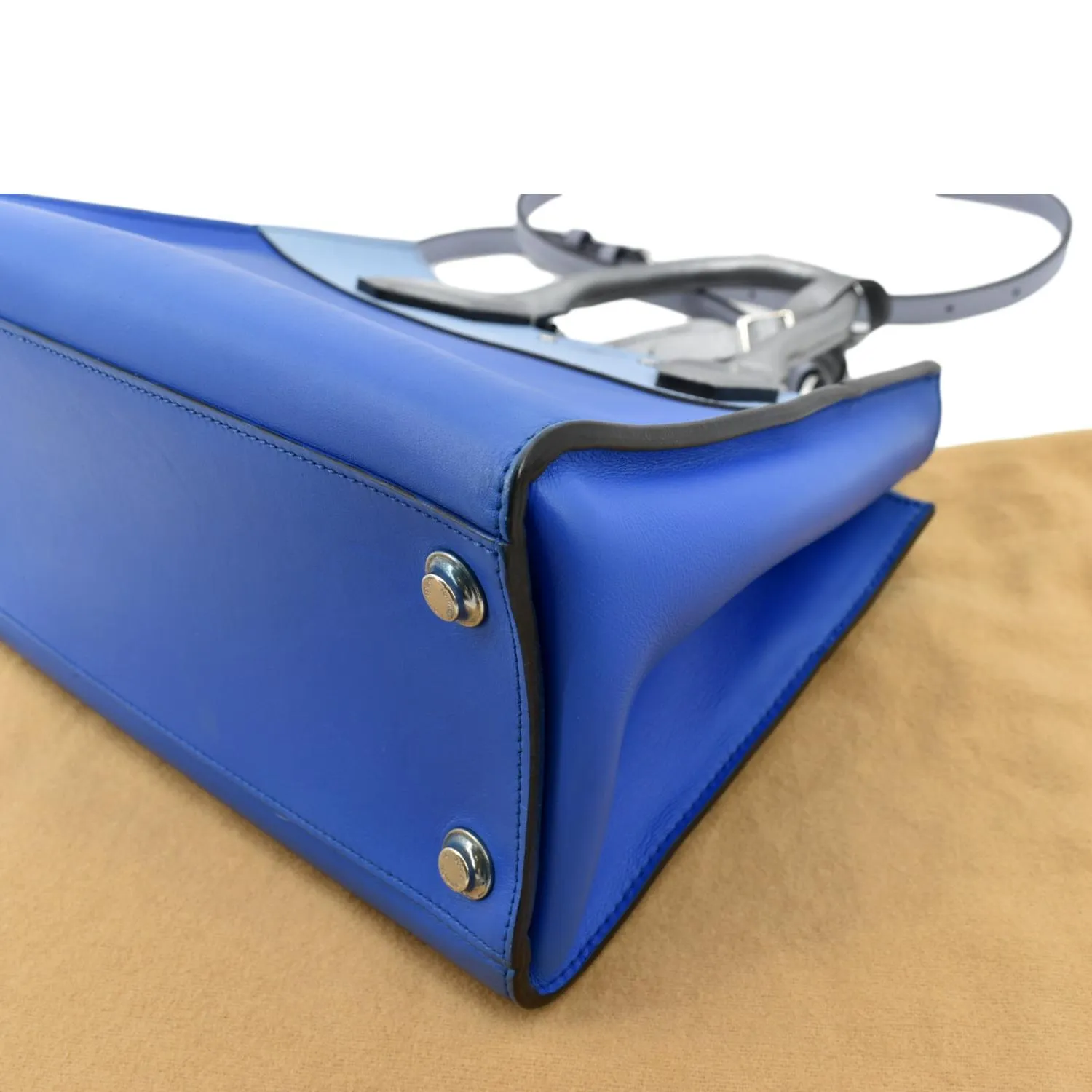 LOUIS VUITTON City Steamer Leather Shoulder Tri Color Bag Blue