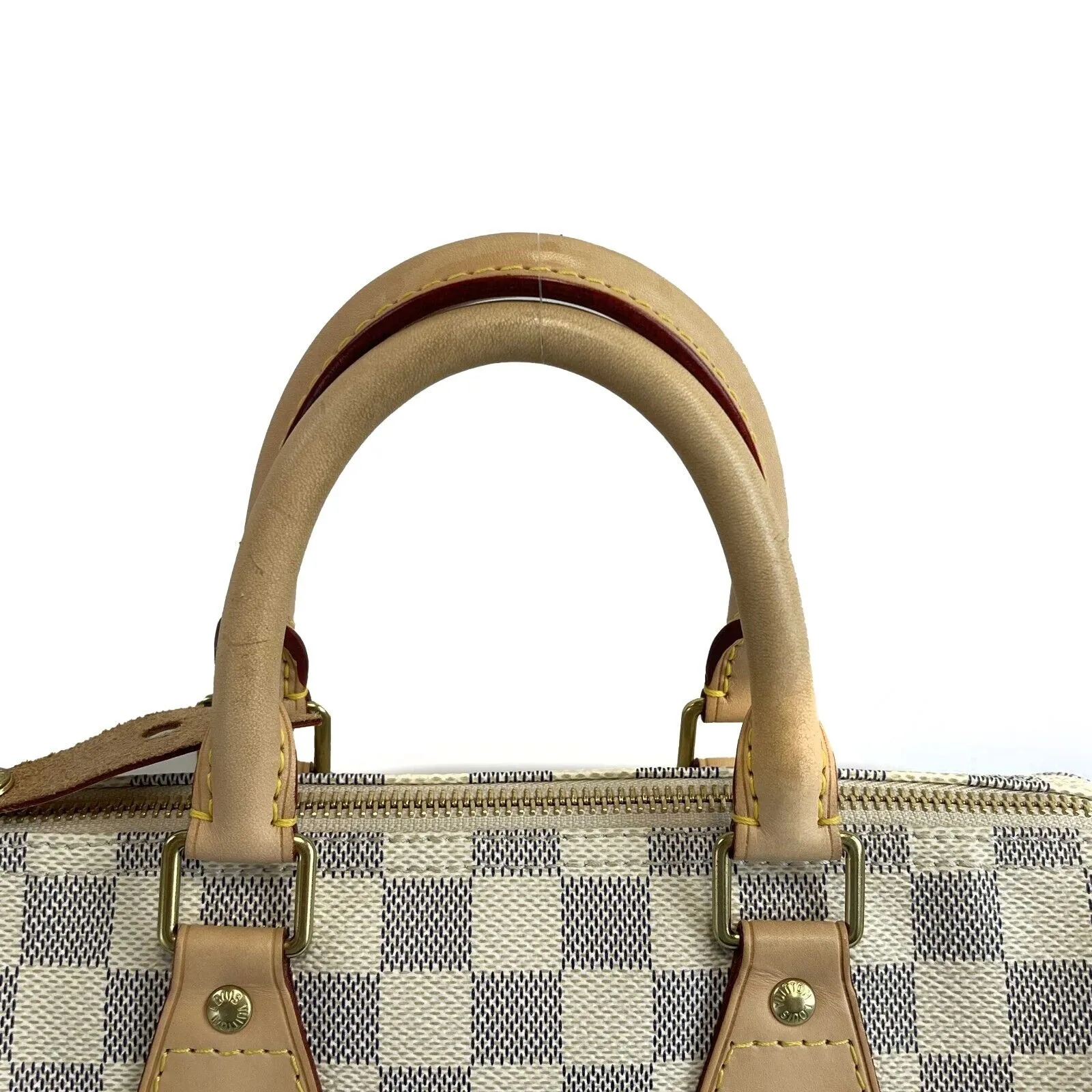 Louis Vuitton - Excellent - Damier Azur Speedy 25 - White / Blue Top Handle