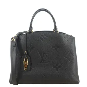 LOUIS VUITTON Grand Palais MM Monogram Empreinte Leather Shoulder Bag Black