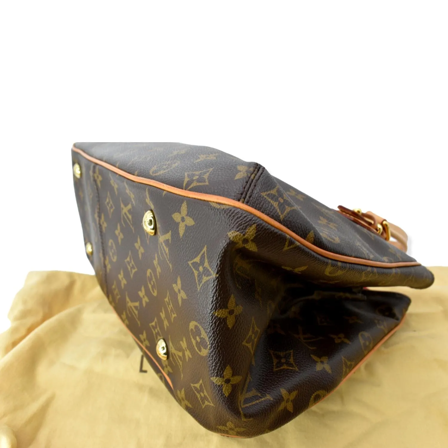LOUIS VUITTON Griet Monogram Canvas Tote Bag Brown