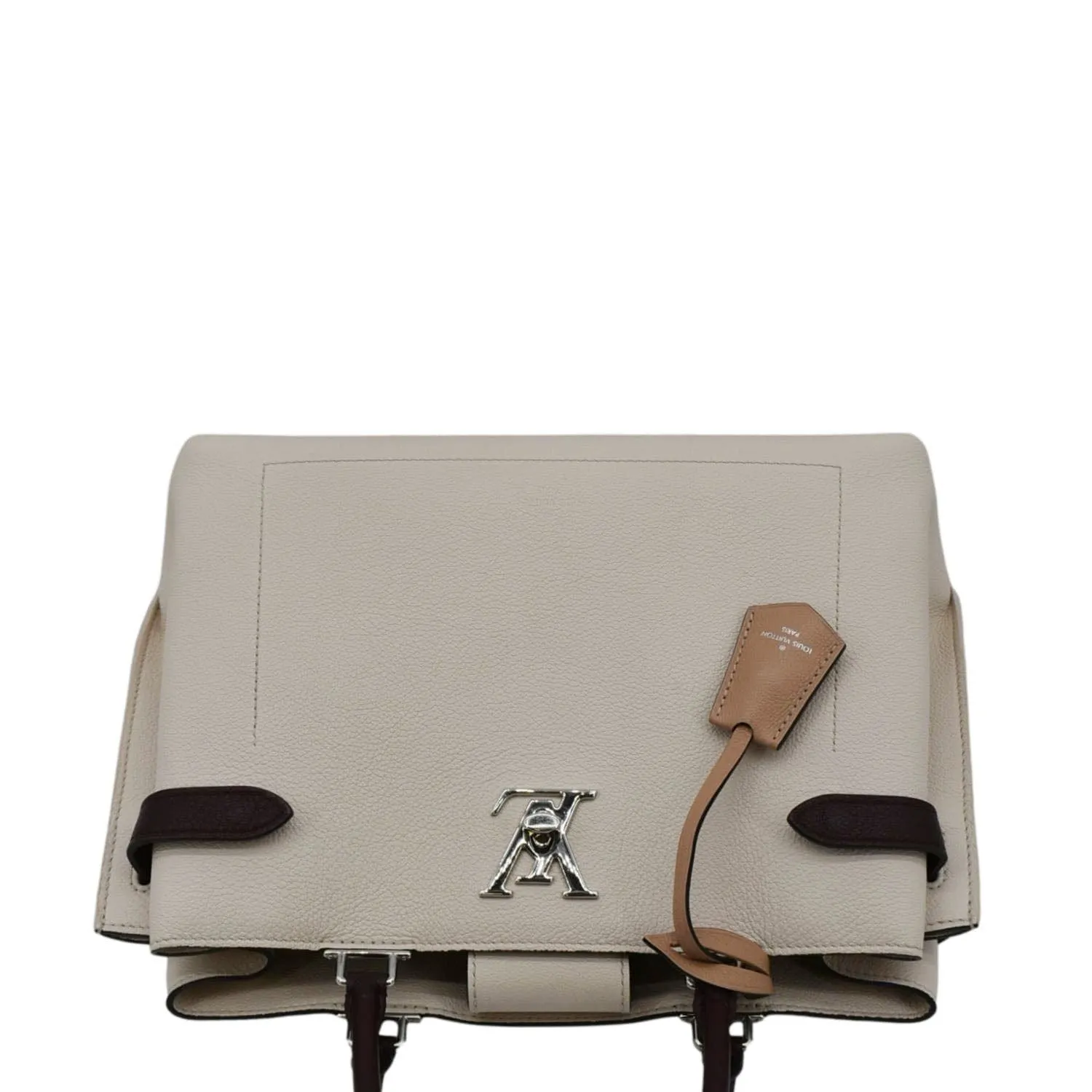 LOUIS VUITTON Lockme Day Leather Shoulder Bag Creme