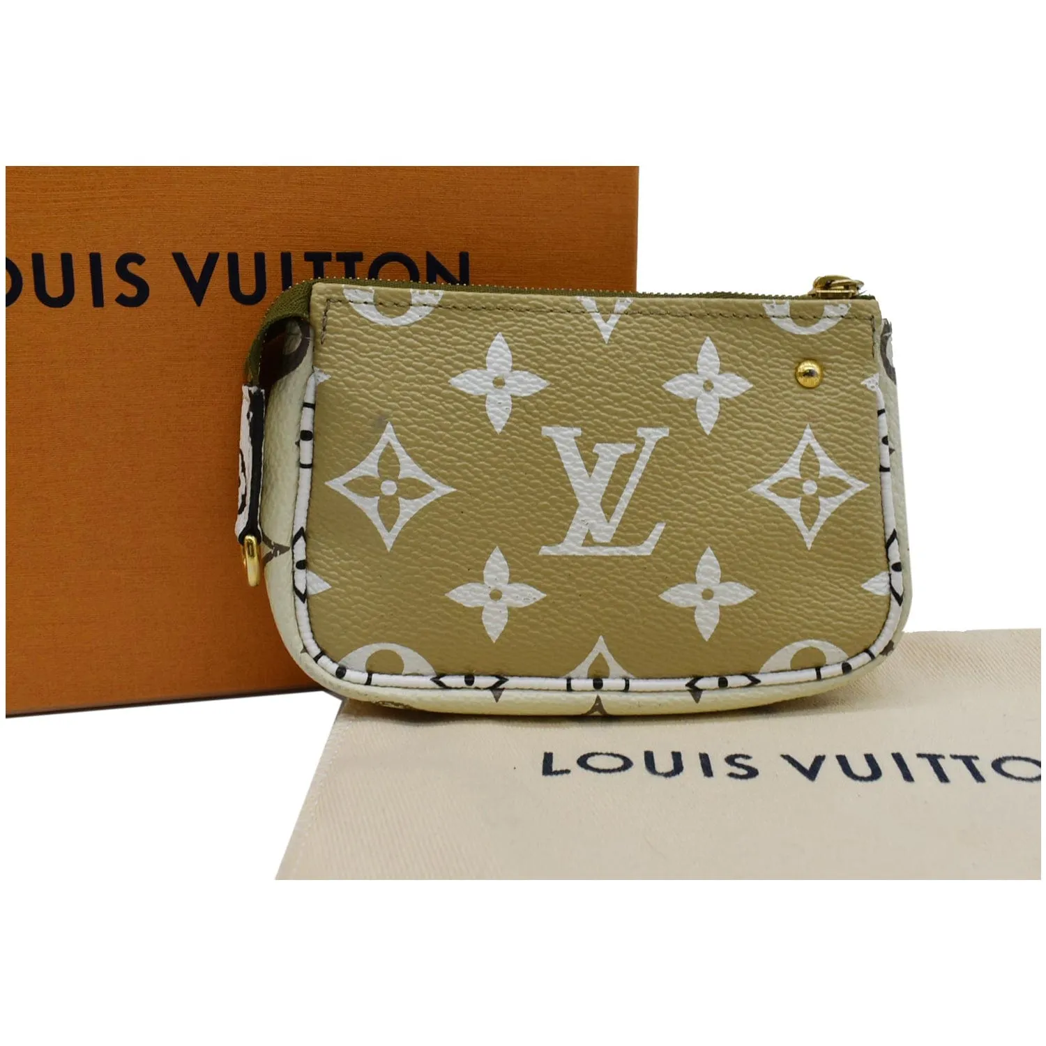 LOUIS VUITTON Micro Pochette Monogram Giant Canvas Accessories Pouch Khaki Green