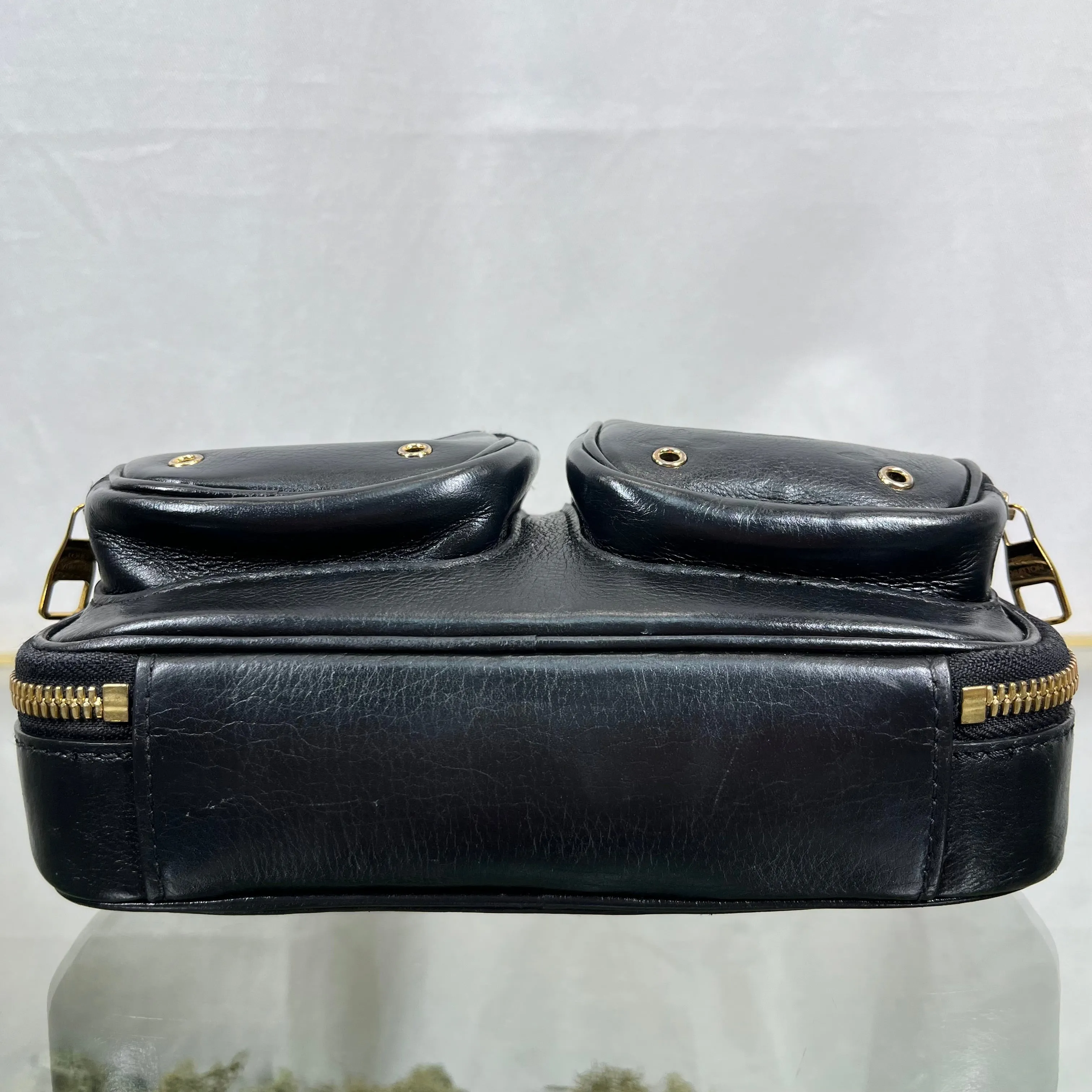 LOUIS VUITTON Monogram Embossed Utility Black Crossbody