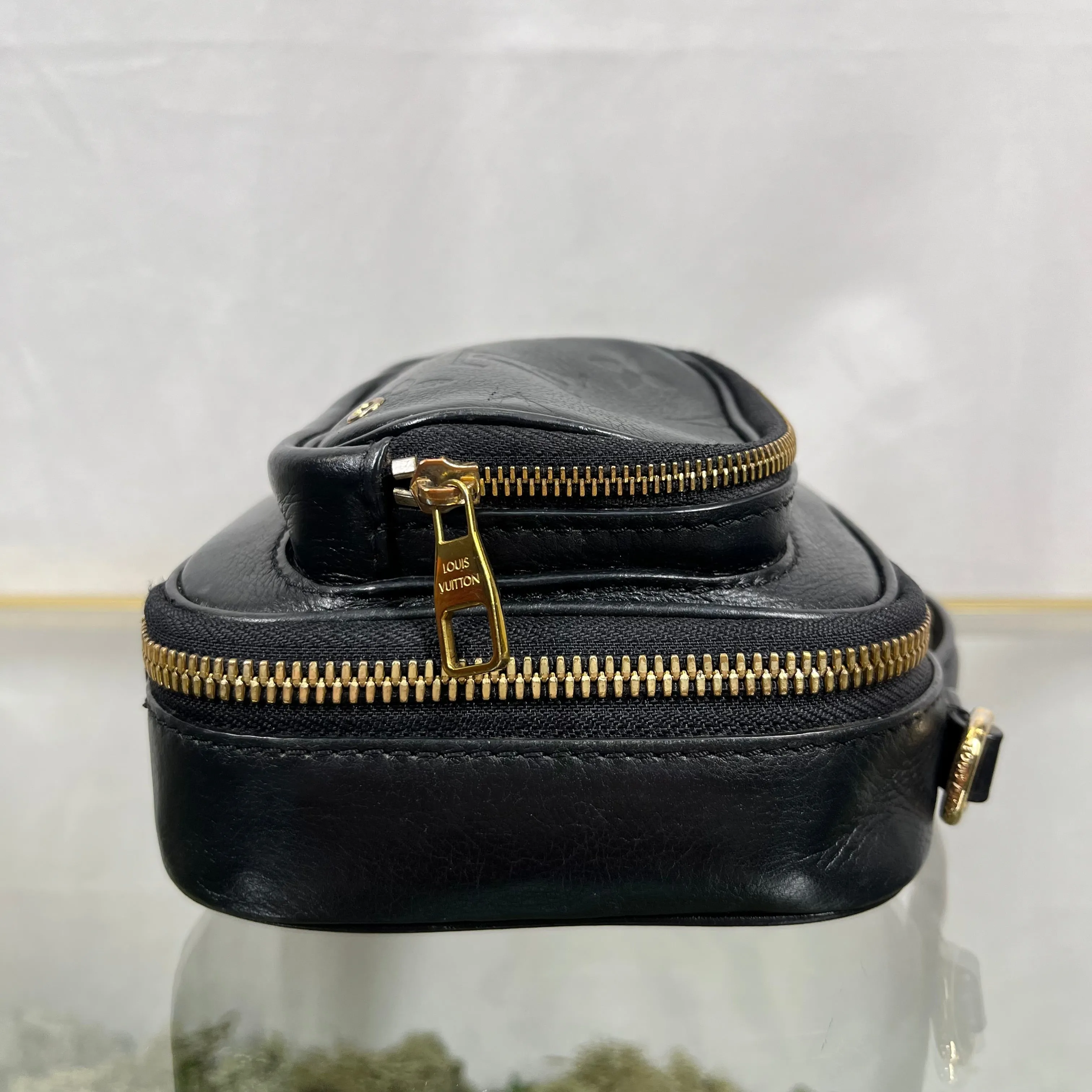 LOUIS VUITTON Monogram Embossed Utility Black Crossbody