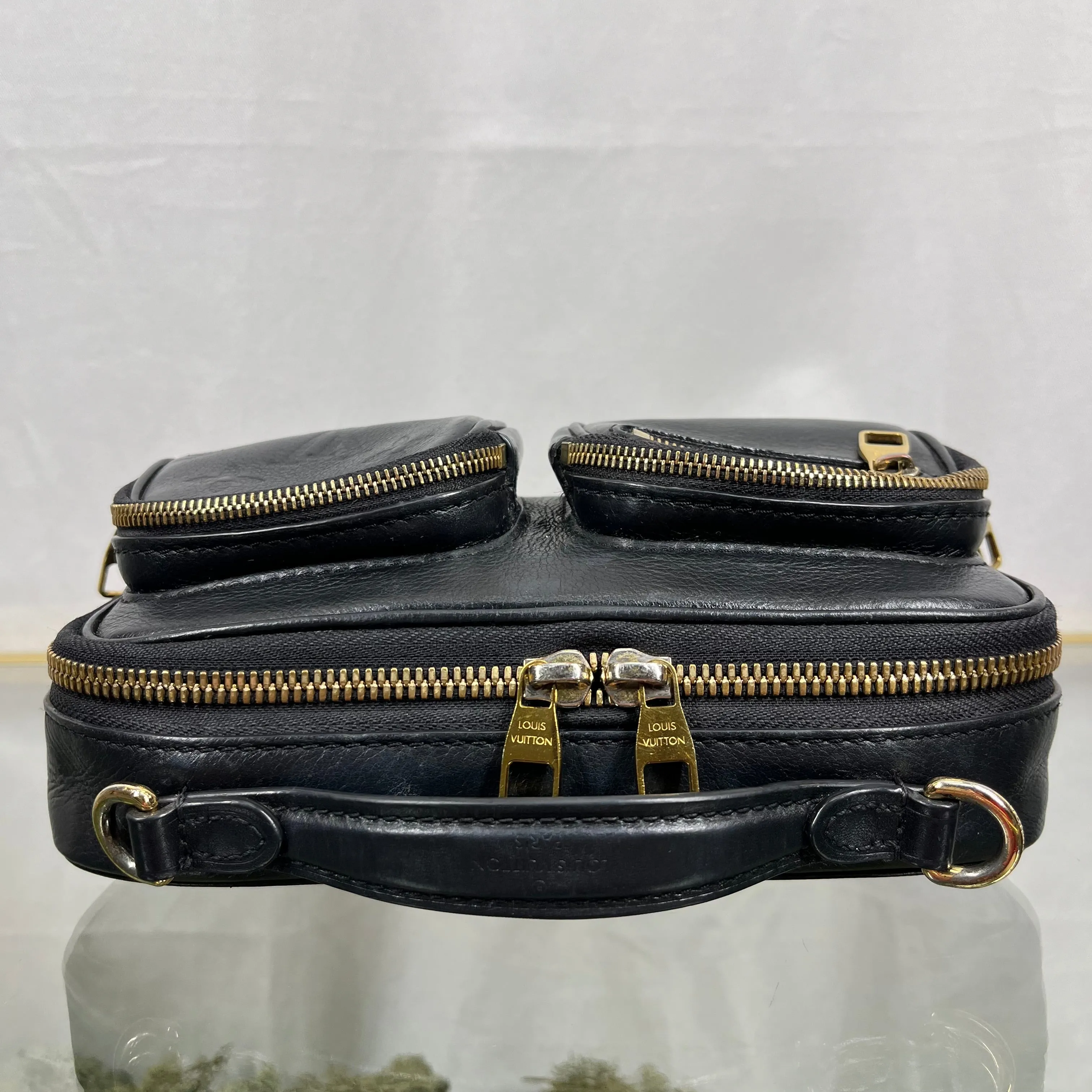 LOUIS VUITTON Monogram Embossed Utility Black Crossbody