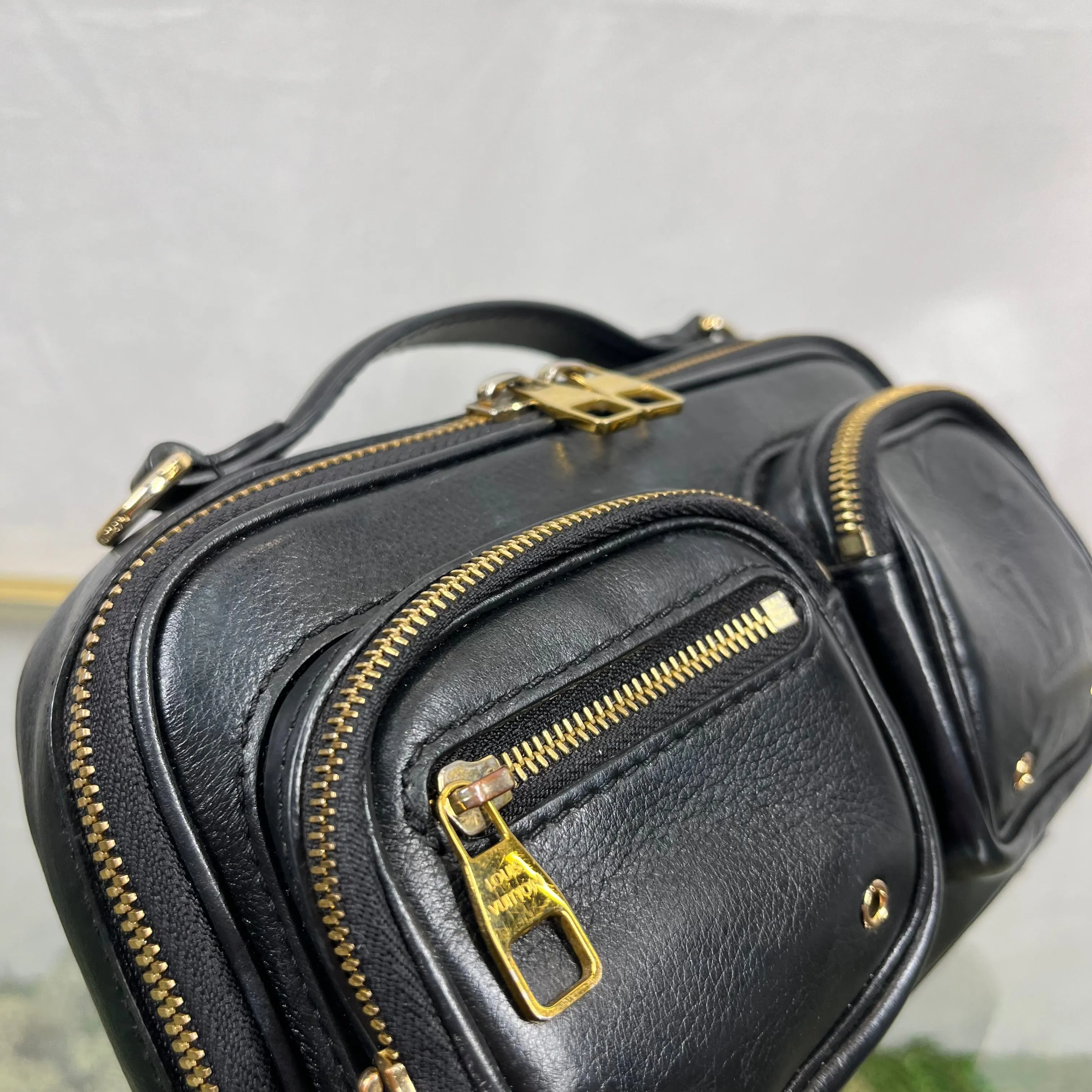 LOUIS VUITTON Monogram Embossed Utility Black Crossbody