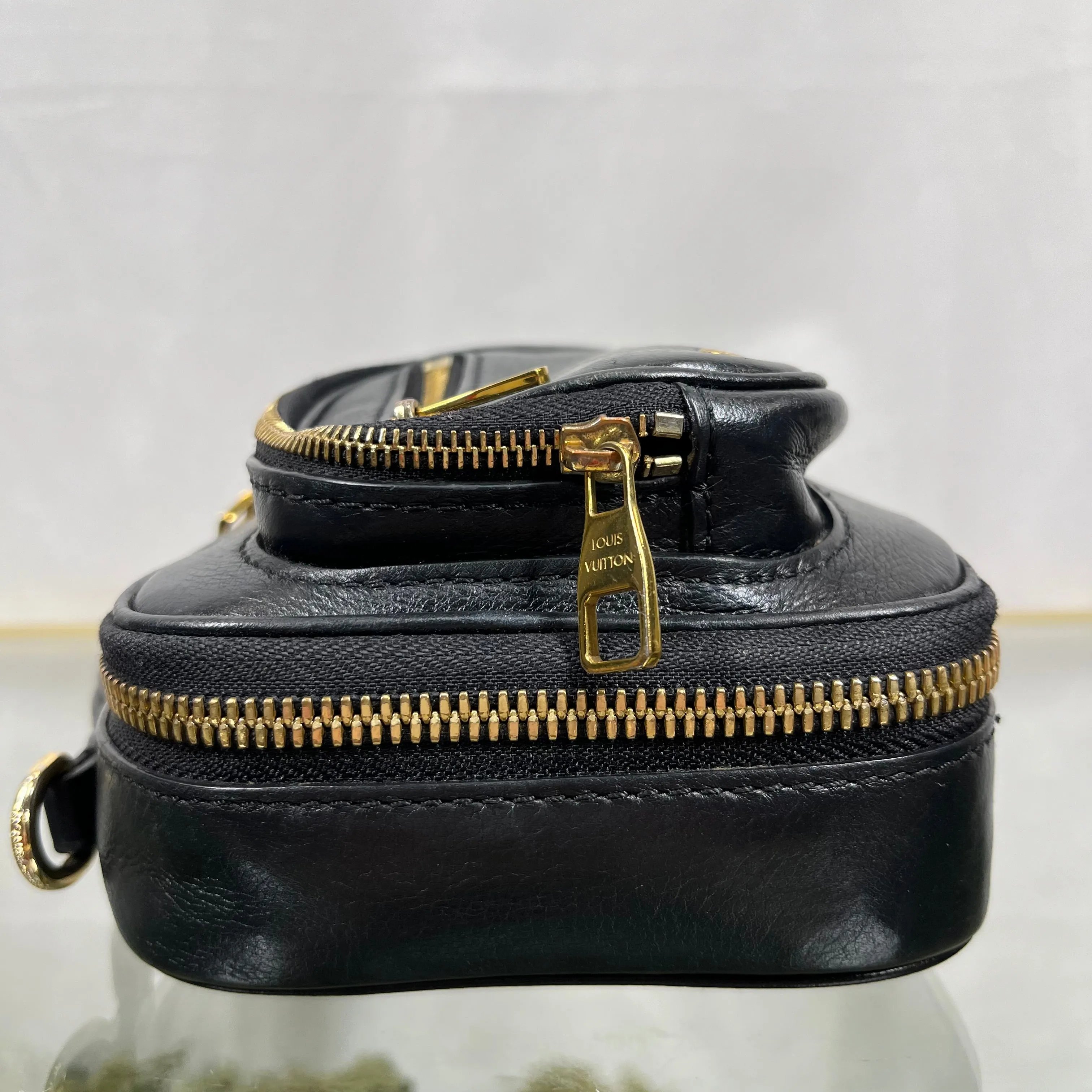 LOUIS VUITTON Monogram Embossed Utility Black Crossbody