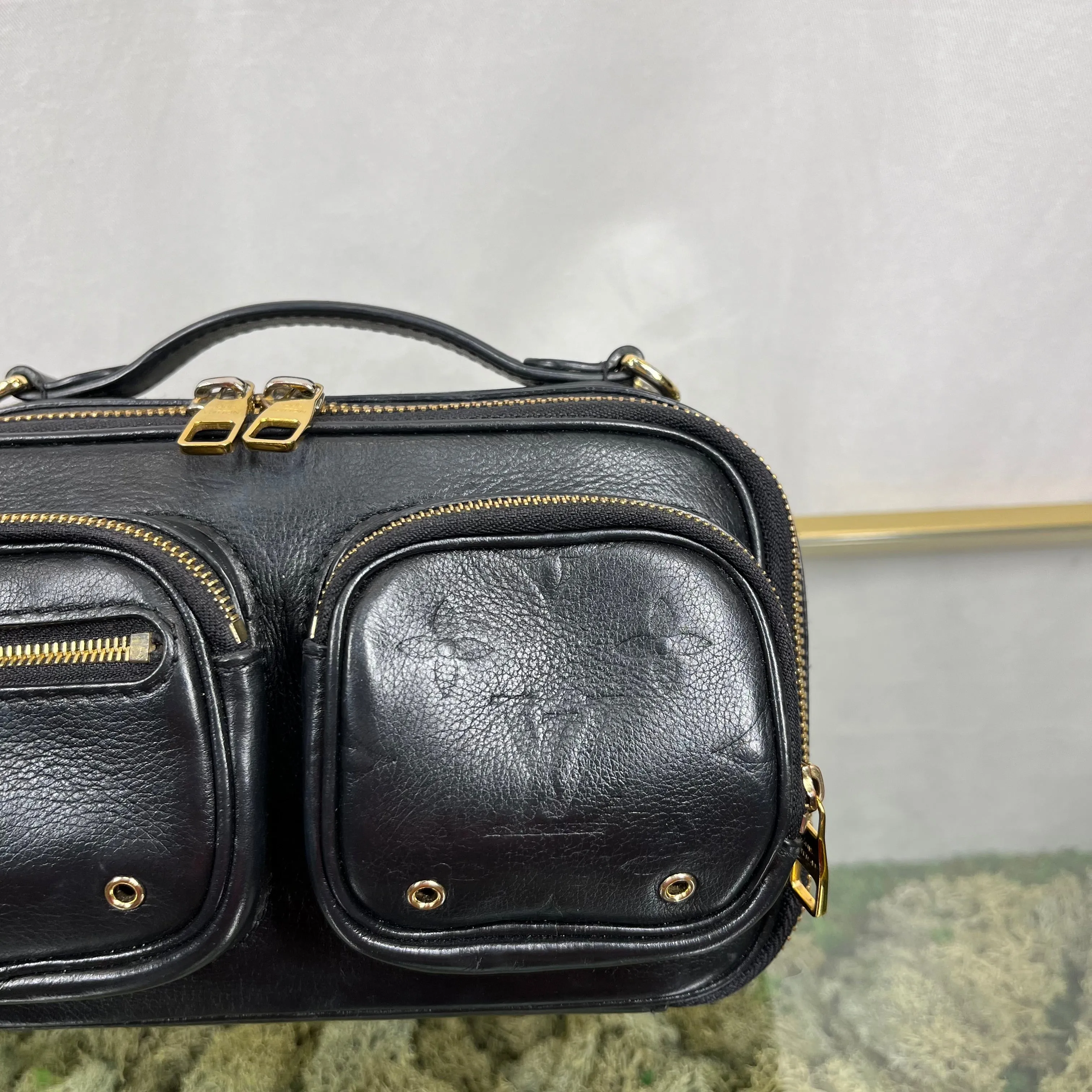 LOUIS VUITTON Monogram Embossed Utility Black Crossbody
