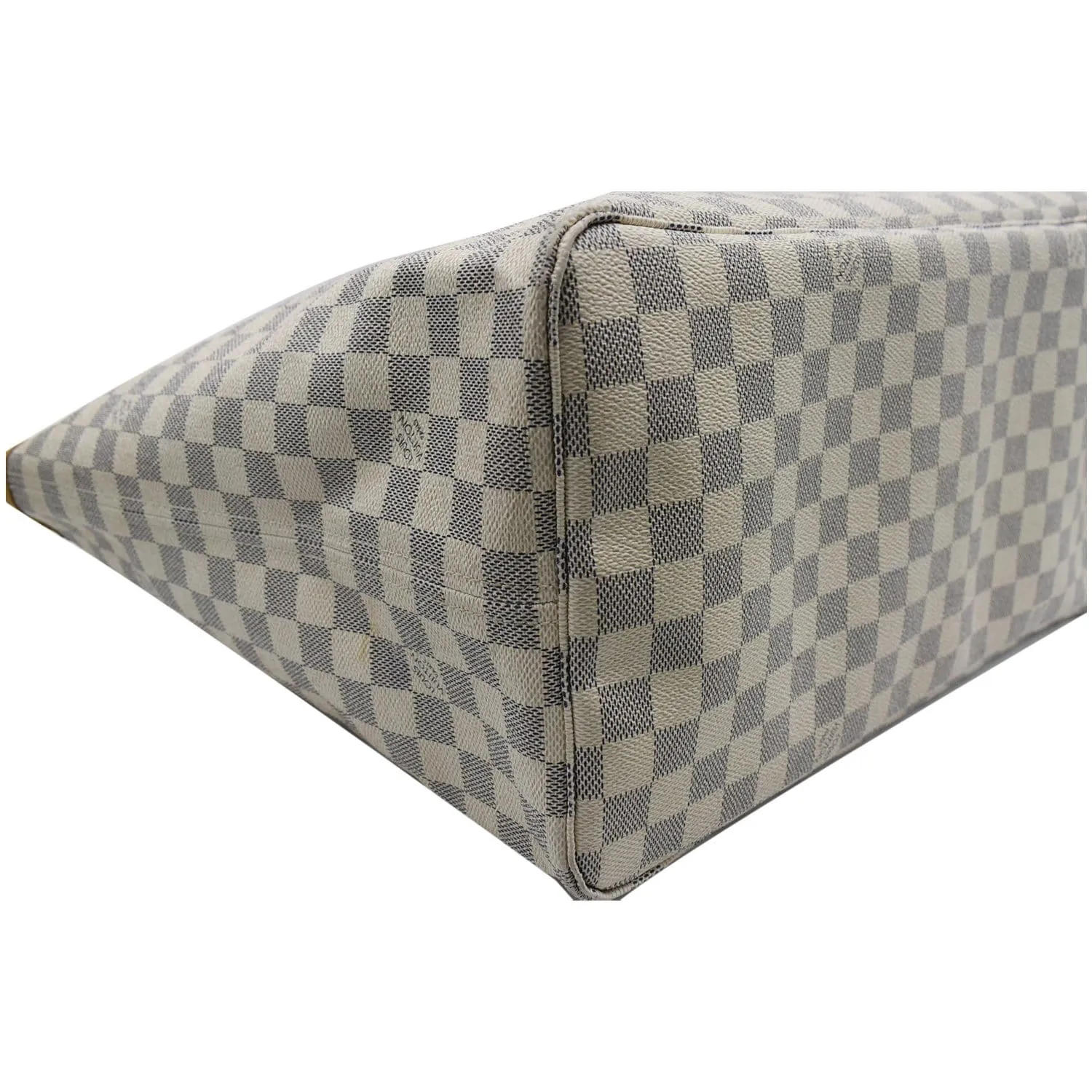 LOUIS VUITTON Neverfull GM Damier Azur Tote Shoulder Bag White