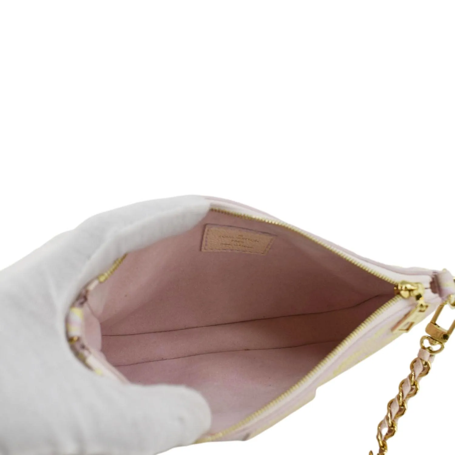 LOUIS VUITTON Pochette Summer Stardust Monogram Empreinte Leather Shoulder Bag Pink