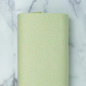 Love at First Sight Collection - Romantic Nostalgic Florets - Tiny Very Pale Orange-Pink Roses on Light Green Background