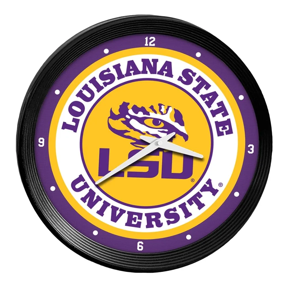 LSU Tigers: Ribbed Frame Wall Clock