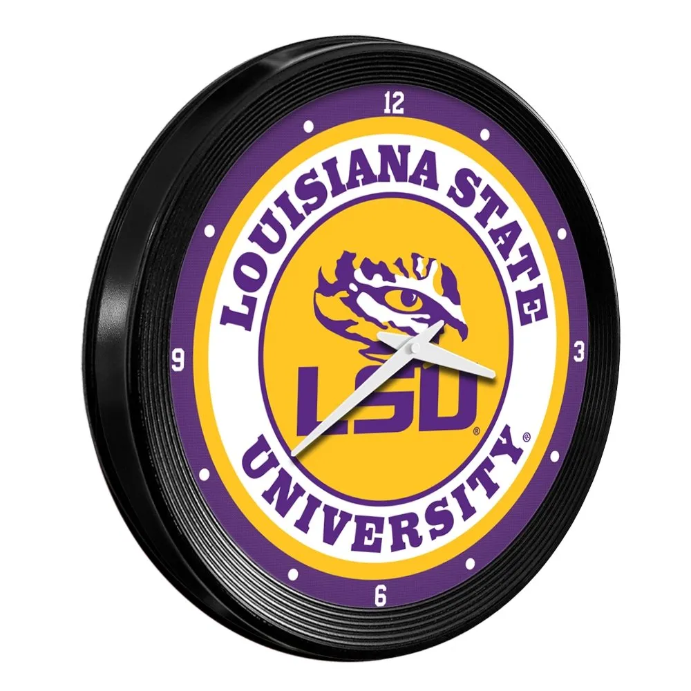LSU Tigers: Ribbed Frame Wall Clock