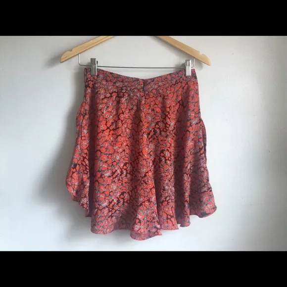 MAJE Imona Printed Ruffle Shorts
