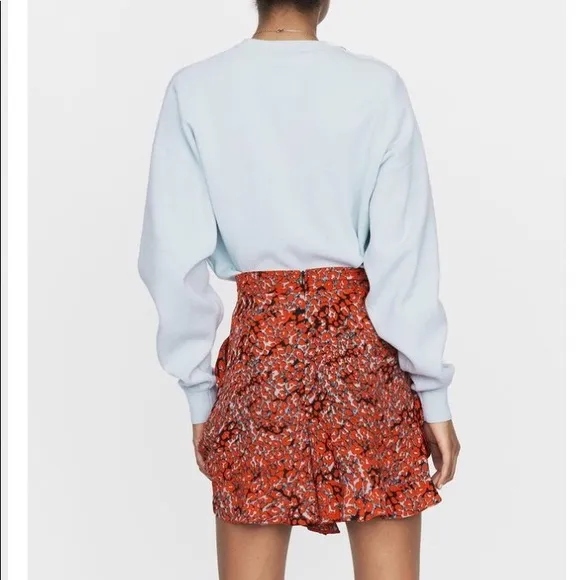 MAJE Imona Printed Ruffle Shorts