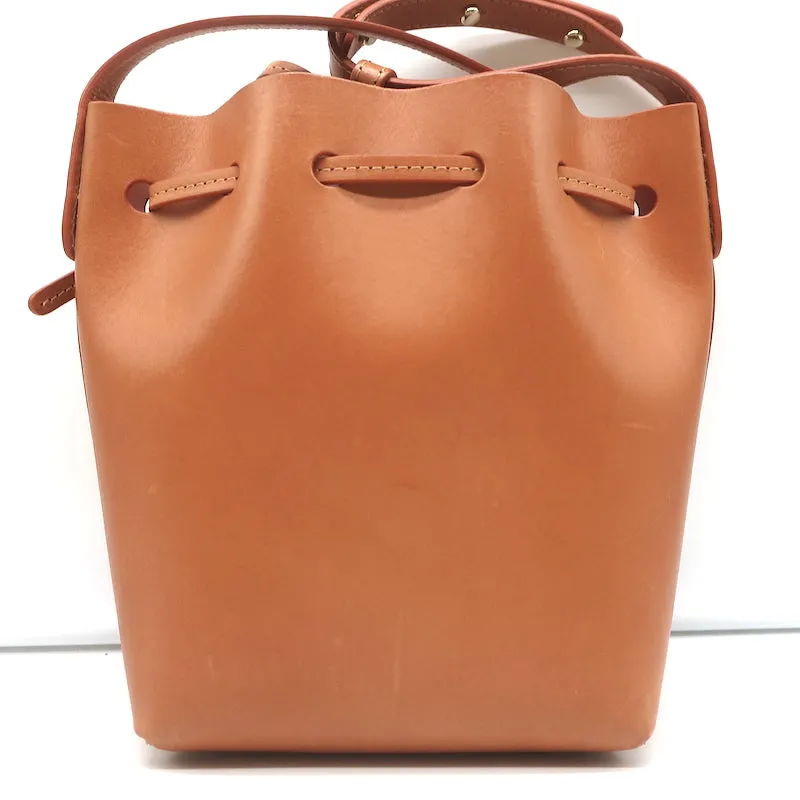 Mansur Gavriel Mini Mini Bucket Bag Camel/Light Pink Leather