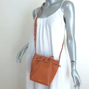 Mansur Gavriel Mini Mini Bucket Bag Camel/Light Pink Leather