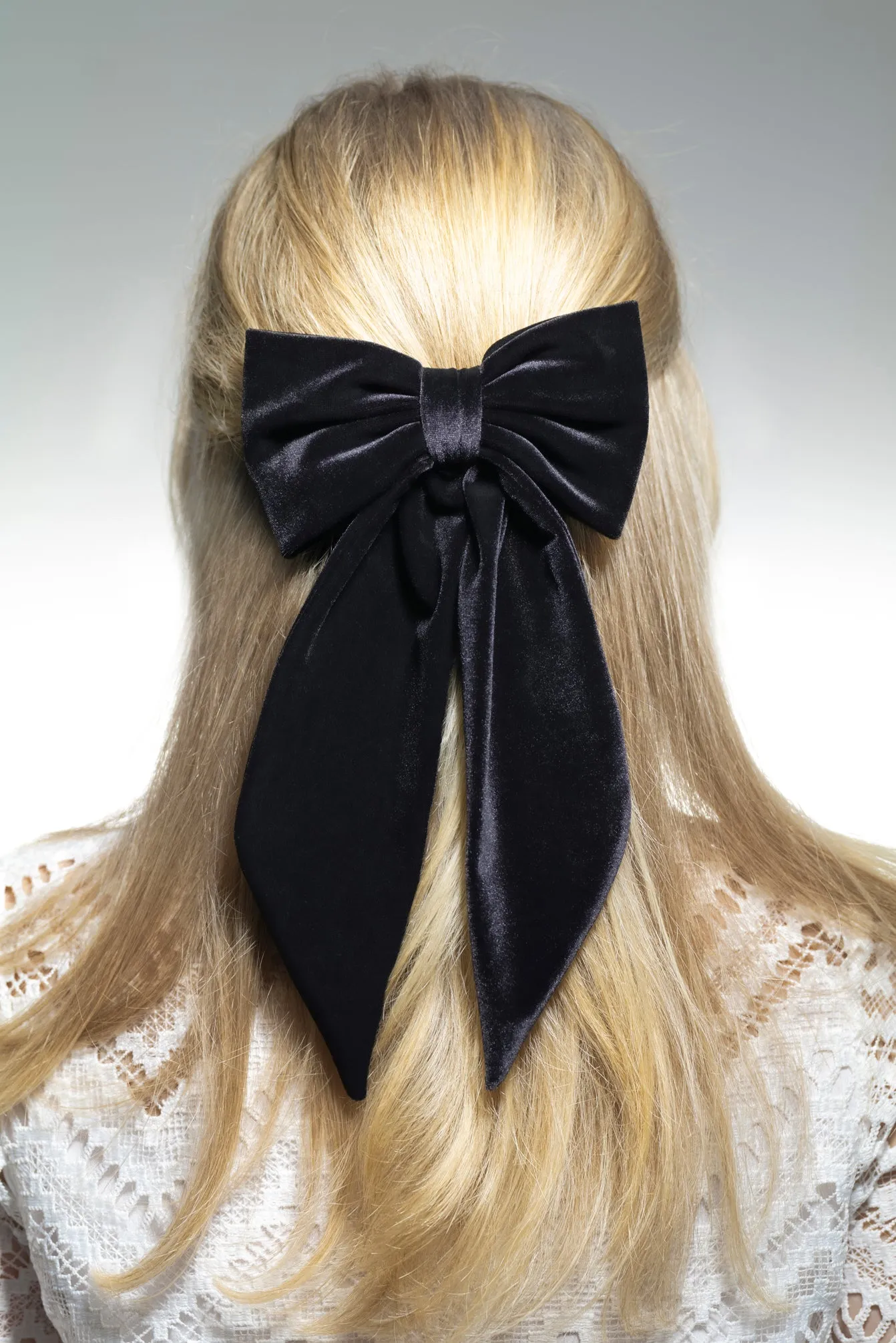 Marie Antoinette Navy Tail Bow Barrette