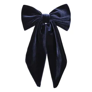 Marie Antoinette Navy Tail Bow Barrette