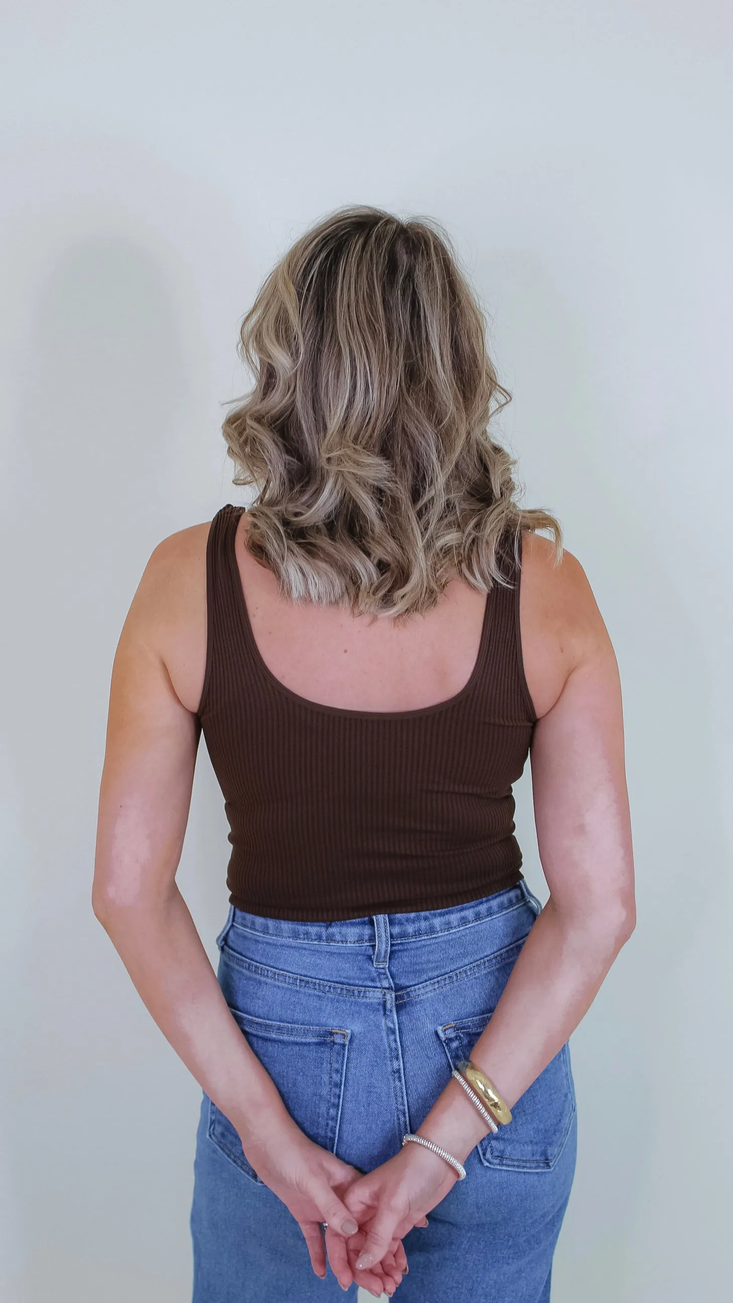 Mave Ribbed Tank - Coffee Bean