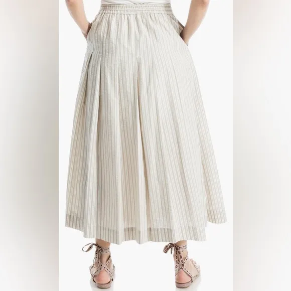 MAX STUDIO - NWT - Stripe Pleaded Maxi Skirt